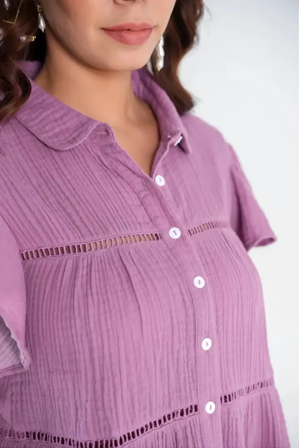 Purple_Cotton_lace_Insert_Ruffle_Sleeve_Button-Down_Top