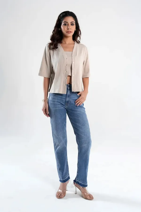 Beige_Knit_Bandeau_&_Cardigan_Set