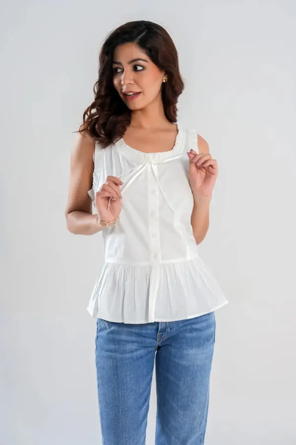 White_Sleeveless_Peplum_Button_Up_Top_with_Frill_detail