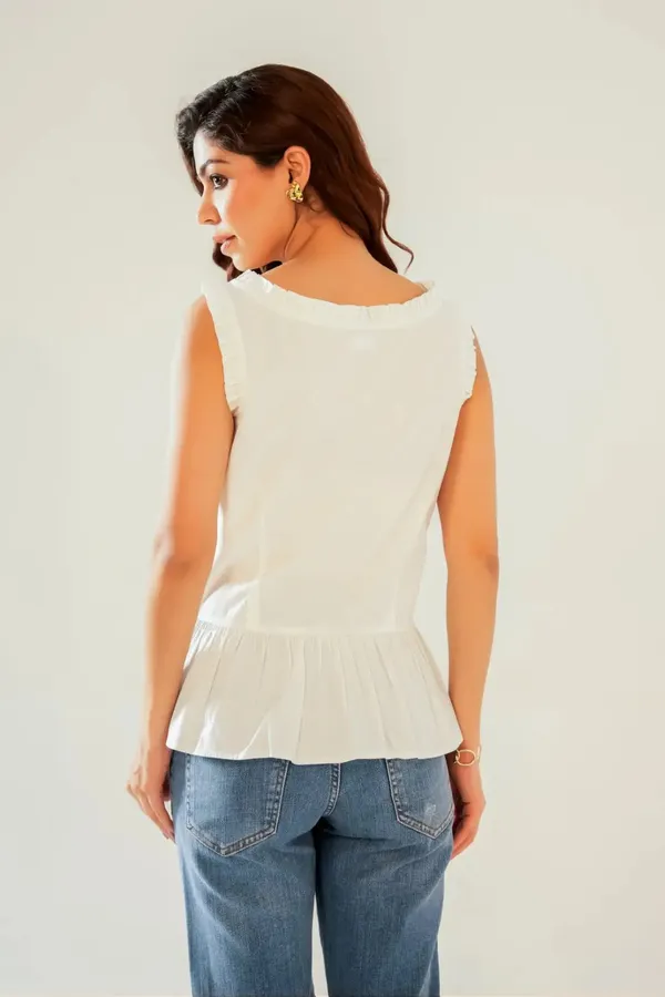 White_Sleeveless_Peplum_Button_Up_Top_with_Frill_detail