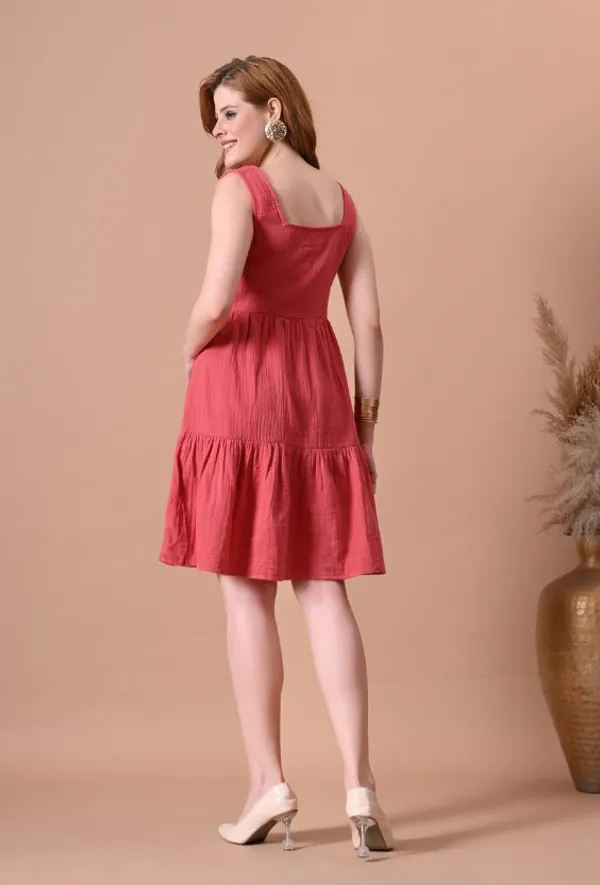 Women's_Coral_Cotton_Tiered_Dress