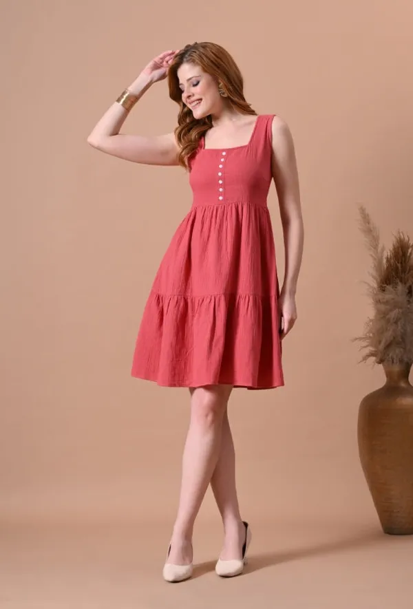 Women's_Coral_Cotton_Tiered_Dress