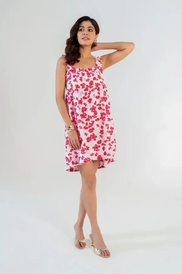Women's_White_&_Red_Floral_Print_Sundress_with_Ruffle_Straps
