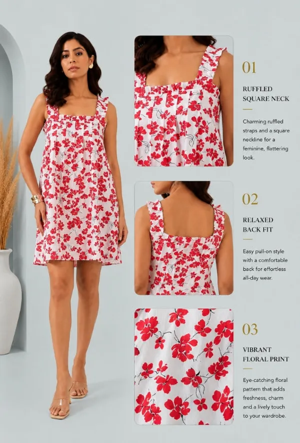 Women's_White_&_Red_Floral_Print_Sundress_with_Ruffle_Straps