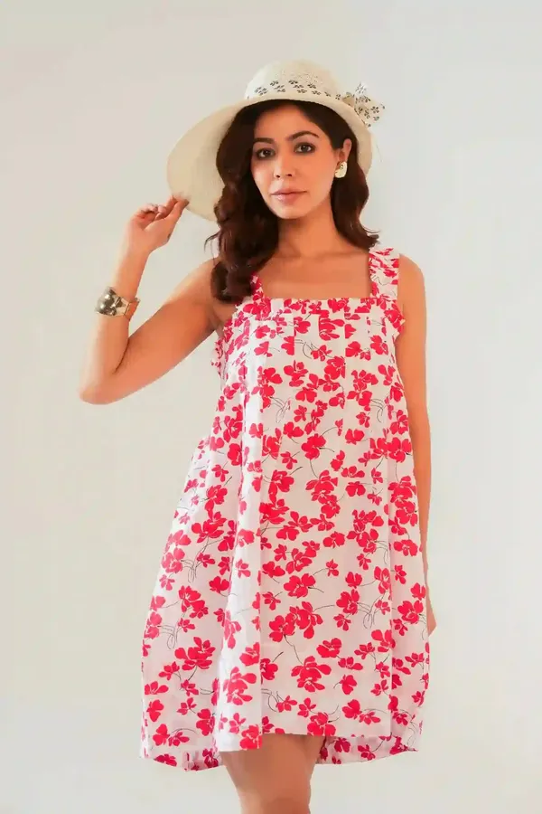 Women's_White_&_Red_Floral_Print_Sundress_with_Ruffle_Straps