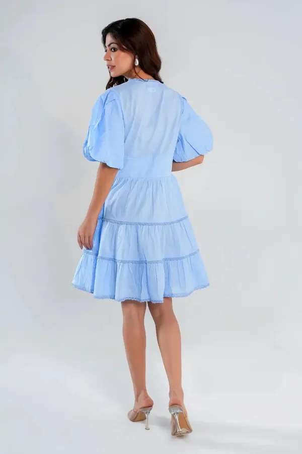 Women's_Blue_Tiered_Dress_with_Balloon_Sleeves_and_Lace_detail