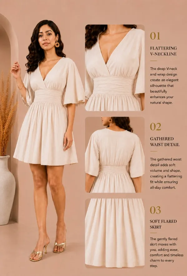 Women's_Beige_Wrap_Mini_Dress_with_Kimono_Sleeves_and_Ruched_Waist