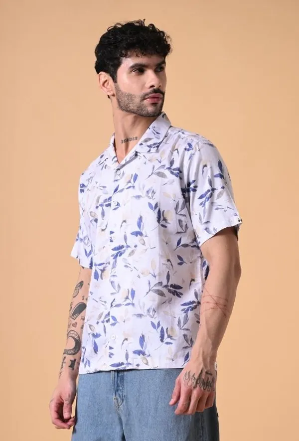 White_&_Blue_Leaf_Print_Oversized_Summer_Shirt