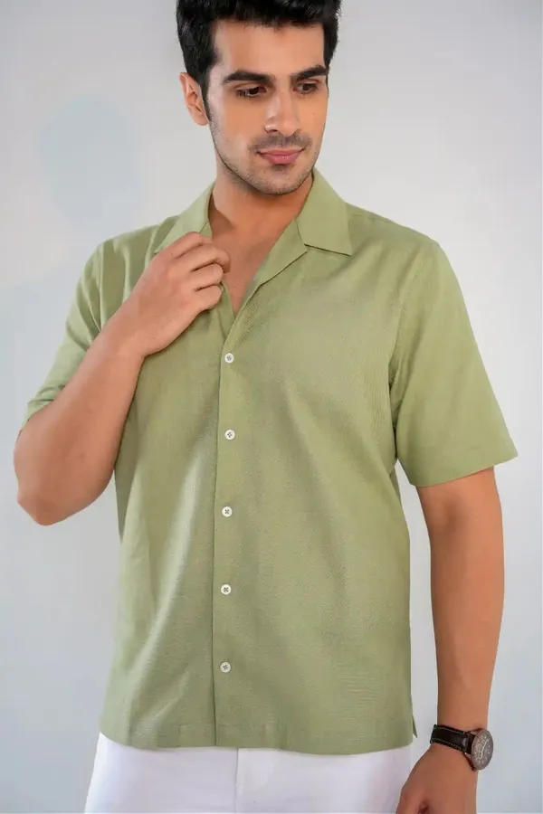 Men's_Seafoam_Green_Cuban_Collar_Regular_Fit_Shirt