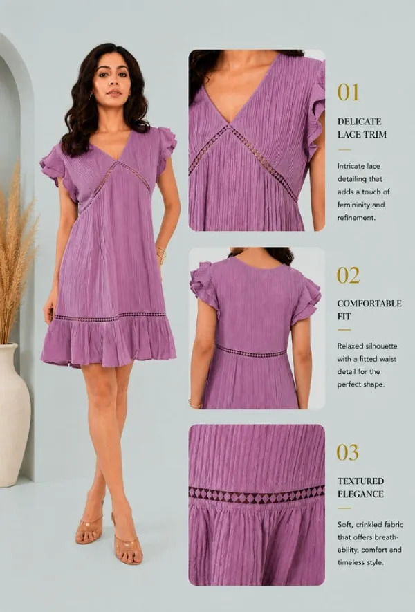 Purple_Cotton_Ruffle_Sleeve_&_Hem_Short_Dress