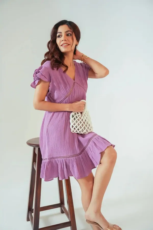Purple_Cotton_Ruffle_Sleeve_&_Hem_Short_Dress