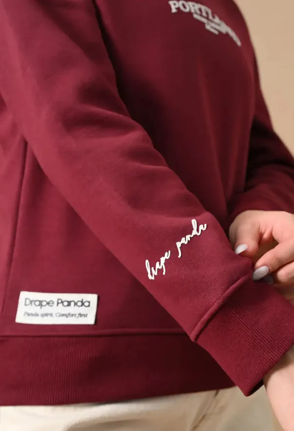 Deep_Red_Henley_Neck_Sweatshirts