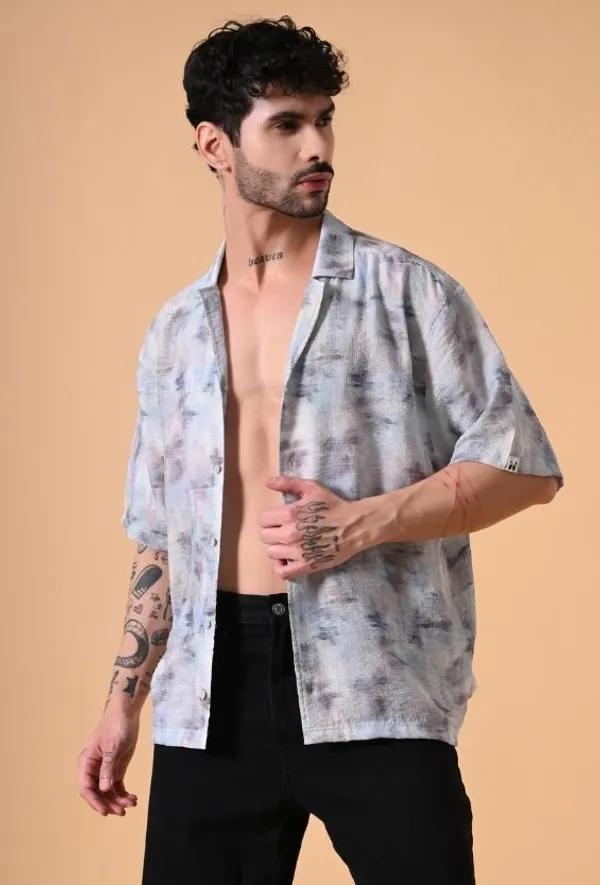 Ash_Blue_Abstract_Wash_Oversized_Summer_Shirt_For_Men