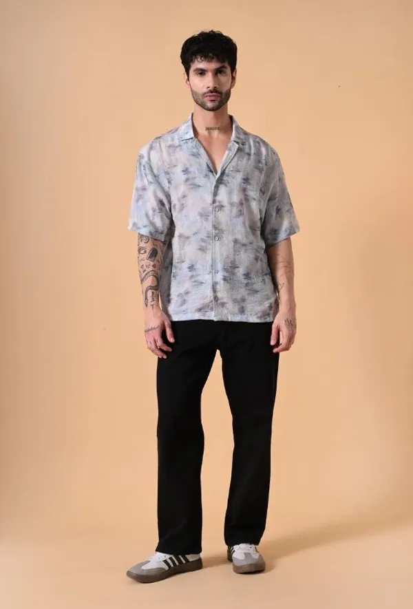 Ash_Blue_Abstract_Wash_Oversized_Summer_Shirt_For_Men