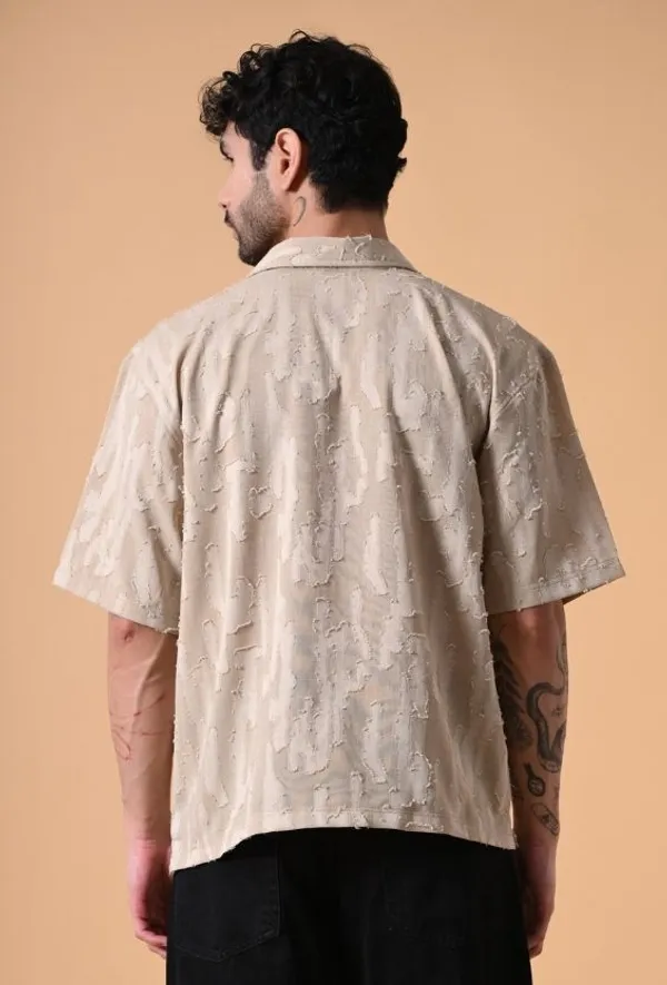 Beige_Textured_Oversized_Jacquard_Shirt_For_Men
