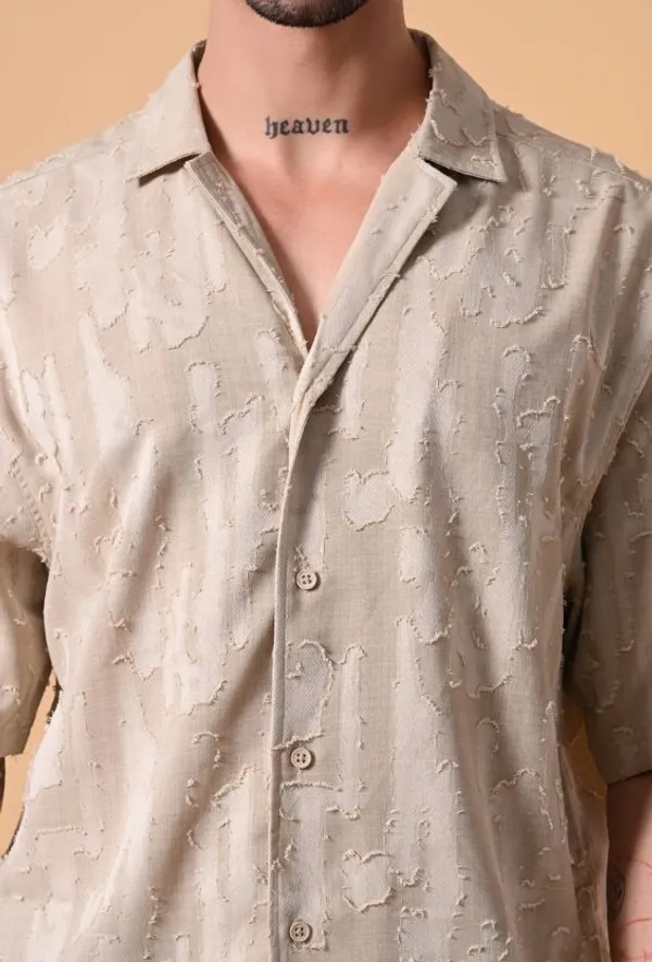 Beige_Textured_Oversized_Jacquard_Shirt_For_Men