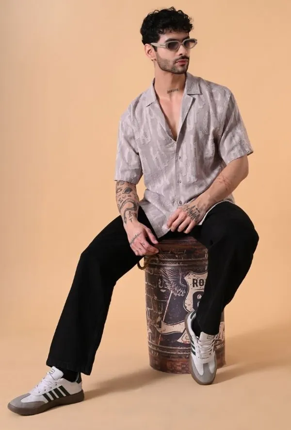 Mauve_Beige_Textured_Oversized_Jacquard_Shirt_For_Men