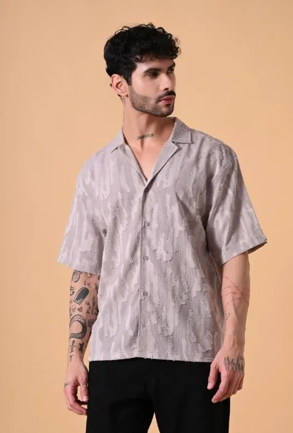 Mauve_Beige_Textured_Oversized_Jacquard_Shirt_For_Men