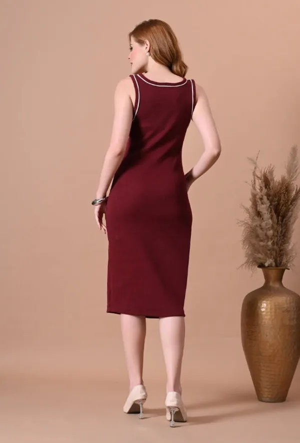 Wine_Cotton_Rib_Bodycon_Mini_Dress_For_Women