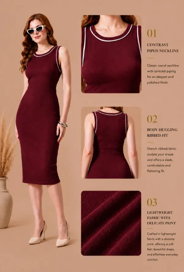Wine_Cotton_Rib_Bodycon_Mini_Dress_For_Women