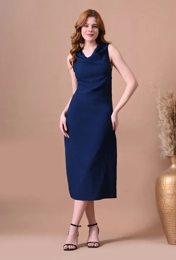 Navy_Textured_Cowl_Neck_Mini_Dress_For_Women