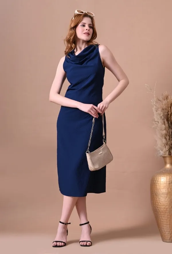 Navy_Textured_Cowl_Neck_Mini_Dress_For_Women