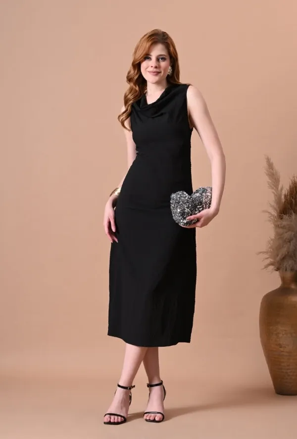 Black_Textured_Cowl_Neck_Mini_Dress_For_Women