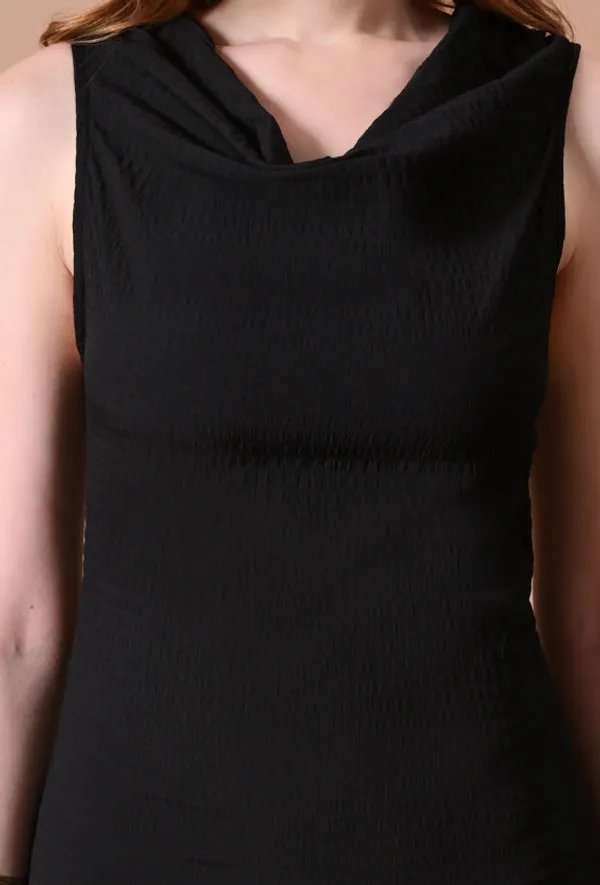 Black_Textured_Cowl_Neck_Mini_Dress_For_Women