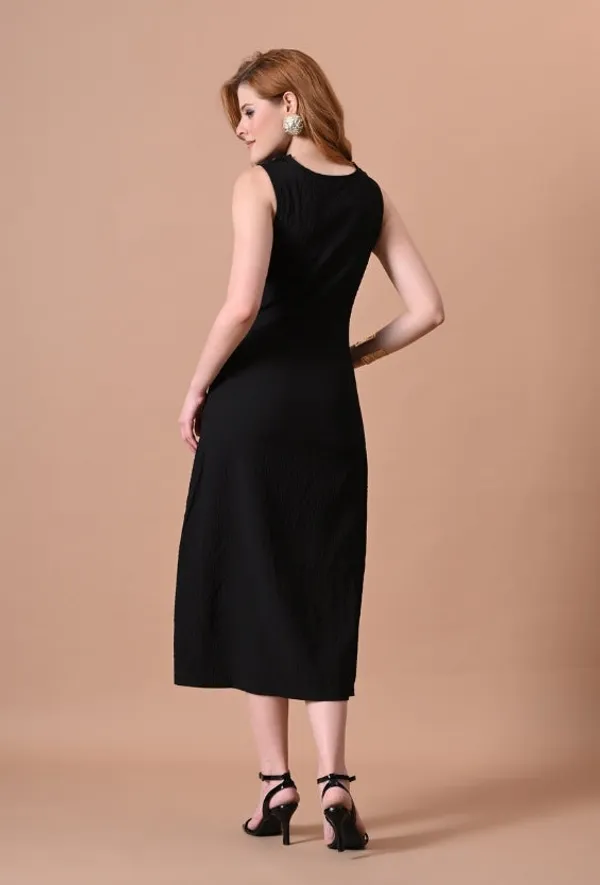 Black_Textured_Cowl_Neck_Mini_Dress_For_Women