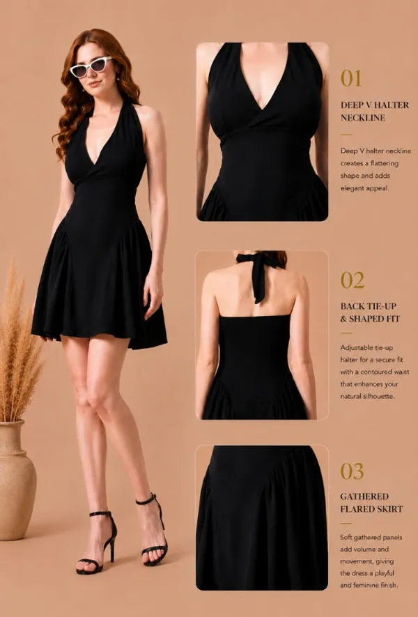 Black_Cotton_Knit_Backless_Halter_Mini_Dress_For_Women