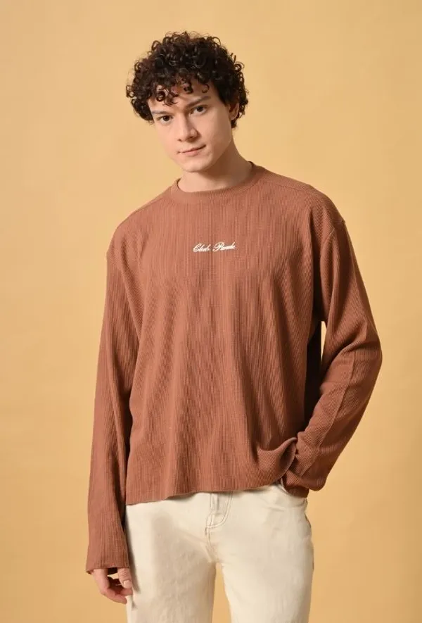 Mocha_Brown_Back_Print_Long_Sleeve_Waffle_T-Shirt