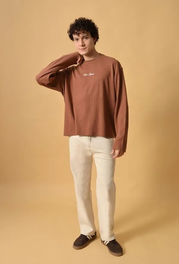 Mocha_Brown_Back_Print_Long_Sleeve_Waffle_T-Shirt