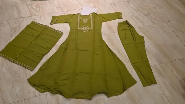 Olive_Green_Anarkali_Suit_Set_for_Women