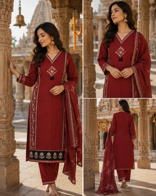 Maroon_Straight_Fit_Kurta_Set_for_Women