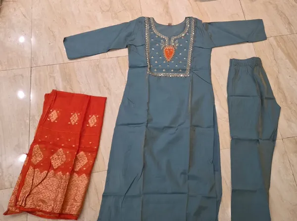 Blue_Embroidered_Straight_Kurta_Set_for_Women