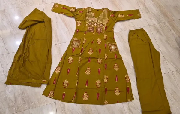 Olive_Printed_Anarkali_Suit_Set_for_Women