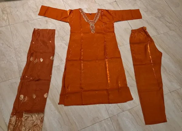 Orange_Embroidered_Straight_Kurta_Set_For_Women