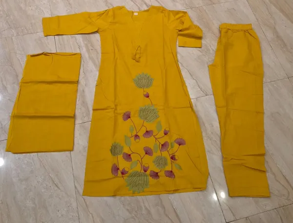 Yellow_Floral_Straight_Kurta_Set_For_Women