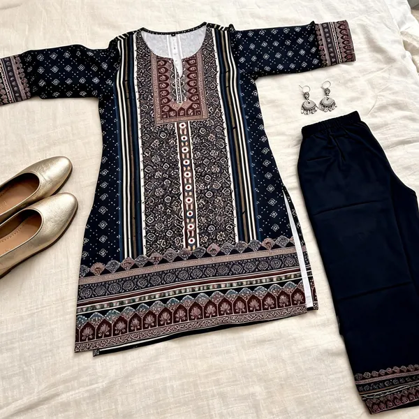 Navy_Masleen_Printed_Straight_Kurta_Set_For_Women