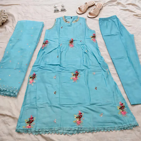 Light_Blue_Mul_Cotton_Embroidered_Anarkali_Suit_Set_For_Women