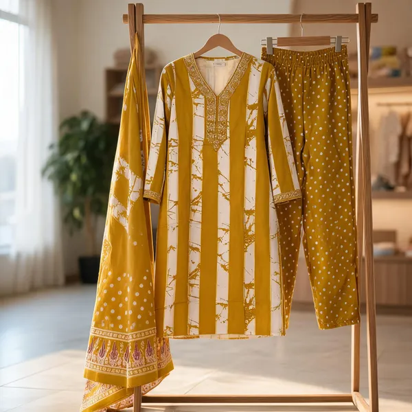 Mustard_Cotton_Printed_Straight_Kurta_Set_For_Women