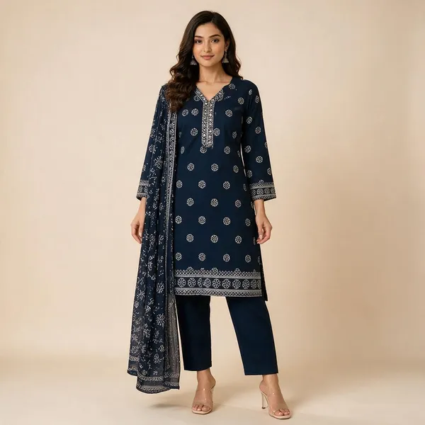 Navy_Cotton_Printed_Straight_Kurta_Set_For_Women