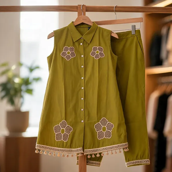 Mustard_Cotton_Embroidered_Straight_Kurta_Set_For_Women