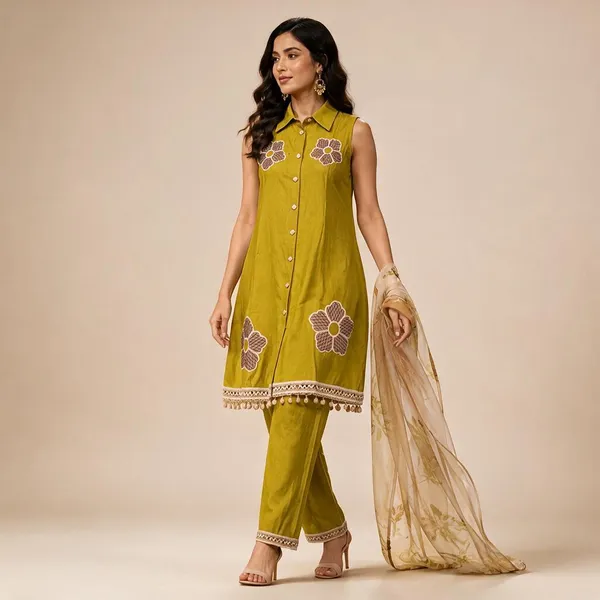 Mustard_Cotton_Embroidered_Straight_Kurta_Set_For_Women