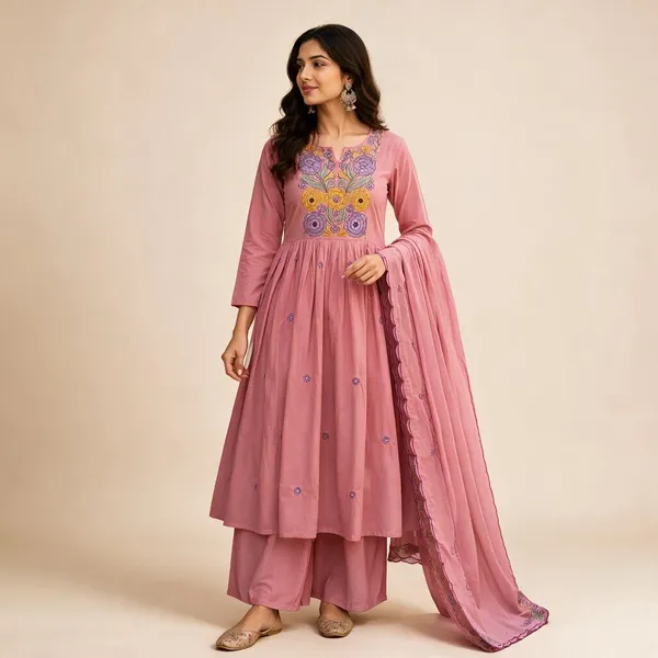Pink_Mul_Cotton_Flared_Embroidered_Anarkali_Suit_Set_For_Women