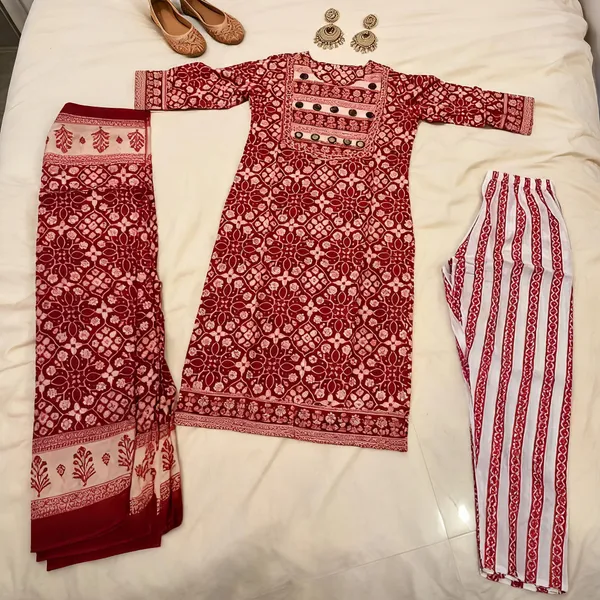 Maroon_Cotton_Printed_Kurta_Palazzo_Dupatta_Set_For_Women