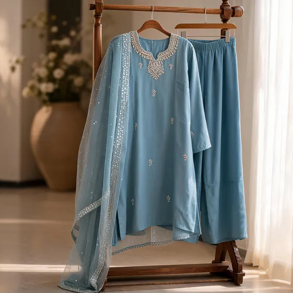 Blue_Silk_Straight_Embroidered_Kurta_Set_For_Women