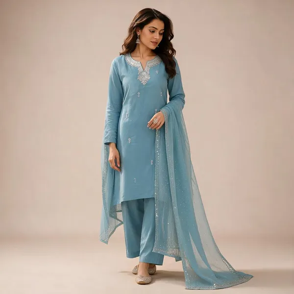 Blue_Silk_Straight_Embroidered_Kurta_Set_For_Women