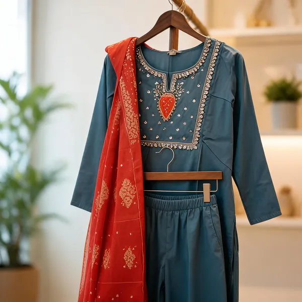 Blue_Silk_Straight_Embroidered_Kurta_Dupatta_Set_For_Women