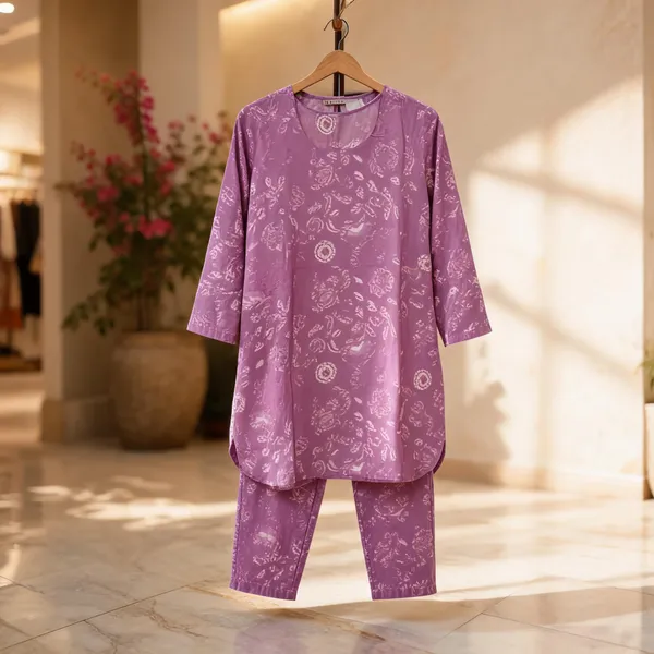 Purple_Cotton_Straight_Printed_Kurta_Pant_Set_For_Women